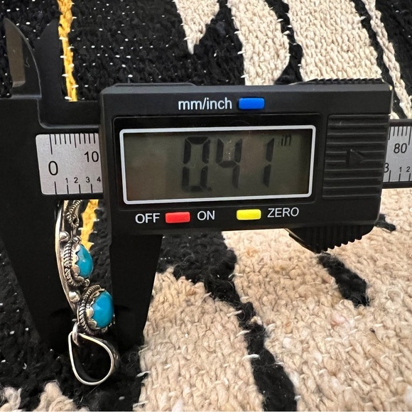 ❤️ Kingman Turquoise NAJA Sterling Navajo Decorative Pendant 13.5Gm / 2.31”L - Picture 9 of 13